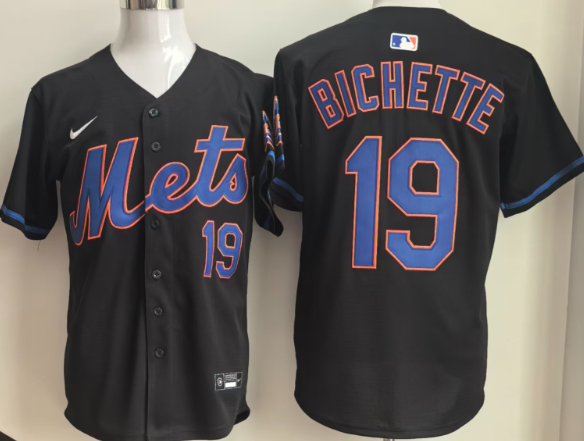 New York Mets Bo Bichette #19 Nike Men's Black 2026 Official MLB Player Jersey