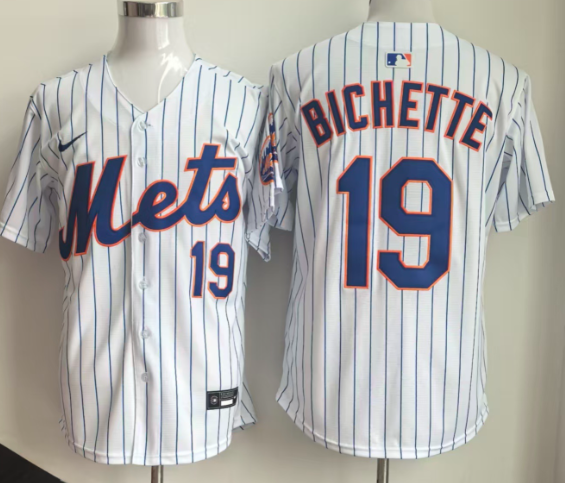 New York Mets Bo Bichette #19 Nike Men's White 2026 Official MLB Player Jersey