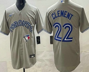 Men's Toronto Blue Jays #22 Ernie Clement Gray Cool Base Jersey