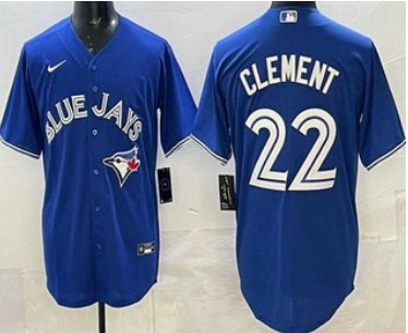 Men's Toronto Blue Jays #22 Ernie Clement Blue Cool Base Jersey