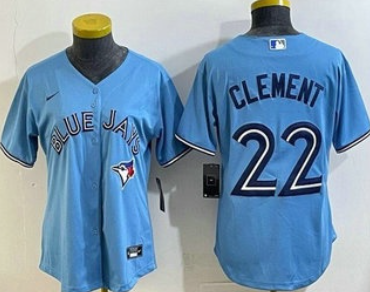 Women's Toronto Blue Jays #22 Ernie Clement Light Blue Cool Base Jersey