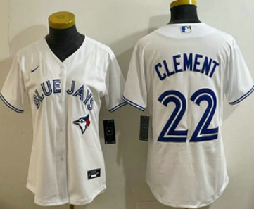 Women's Toronto Blue Jays #22 Ernie Clement White Cool Base Jersey