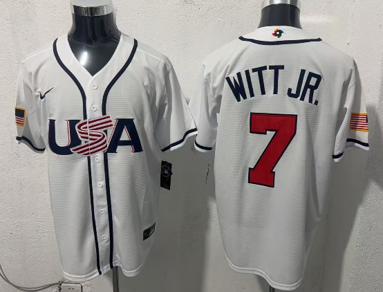 MEN'S #7 BOBBY WITT JR. USA 2026 WORLD BASEBALL CLASSIC BASEBALL JERSEY