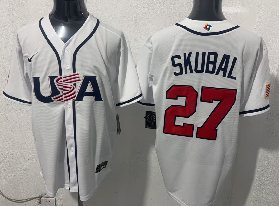 USA Baseball Tarik Skubal Nike White 2026 World Baseball Classic Stadium Jersey