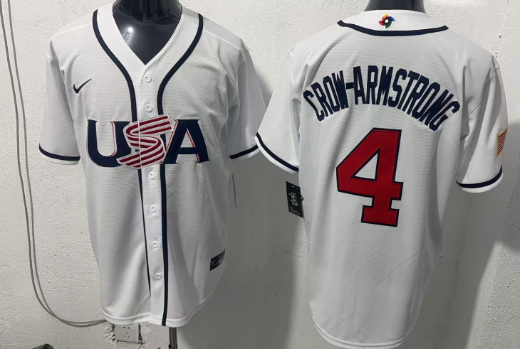 MEN'S #4 PETE CROW-ARMSTRONG USA 2026 WORLD BASEBALL CLASSIC BASEBALL JERSEY
