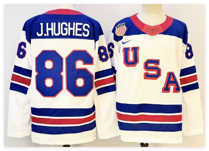 Men's USA #86 Jack Hughes White 2025-2026 Stitched Jersey