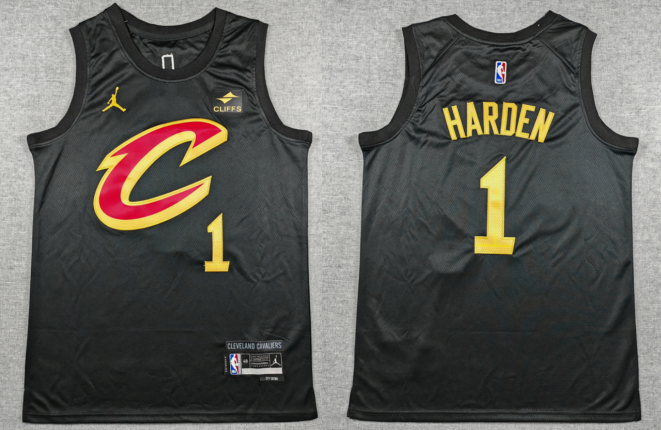 Men's Cleveland Cavaliers #1 James Harden Orange 2025-26 Stitched Basketball Jersey