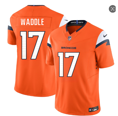 Men's Denver Broncos #17 Jaylen Waddle Orange 2026 F.U.S.E. Vapor Limited Stitched Football Jersey