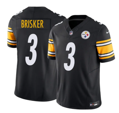 Men's Pittsburgh Steelers #3 Jaquan Brisker Black 2025 F.U.S.E. Vapor Limited Stitched Football Jersey