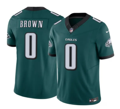 Men's Philadelphia Eagles #0 Hollywood Brown Green 2026 F.U.S.E. Vapor Untouchable Limited Stitched Football Jersey