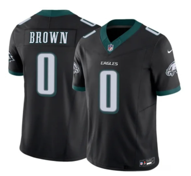 Men's Philadelphia Eagles #0 Hollywood Brown Black 2026 F.U.S.E. Vapor Untouchable Limited Stitched Football Jersey
