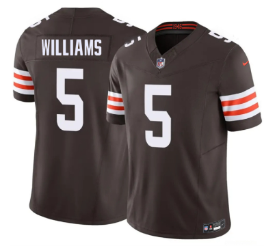 Men's Cleveland Browns #5 Quincy Williams Brown 2026 F.U.S.E. Vapor Limited Stitched Football Jersey