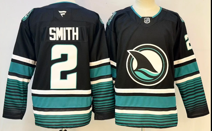 men's WILL SMITH SIGNED SAN JOSE SHARKS FANATICS JERSEY