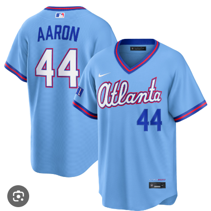 Hank Aaron Atlanta Braves Nike 2026 City Connect Stadium Jersey - Powder Blue