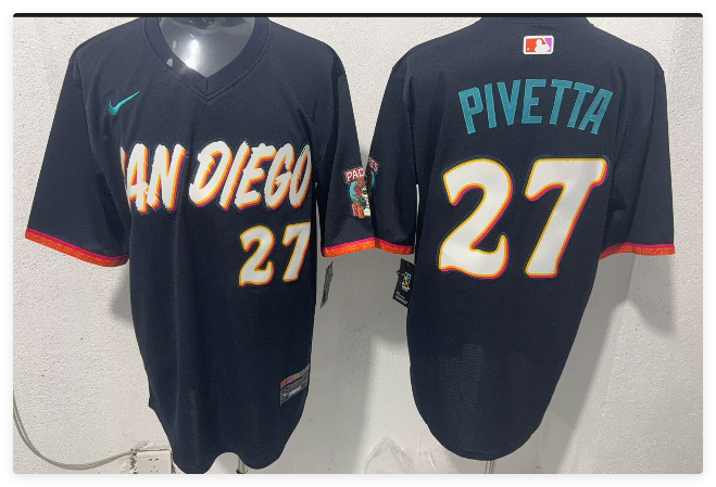 Men's San Diego Padres #27 Nick Pivetta Black 2026 City Connect Stadium Jersey