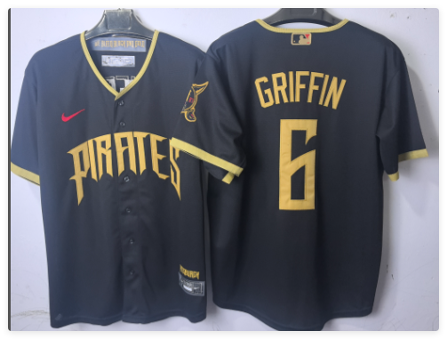 Men's Pittsburgh Pirates #6 Konnor Griffin stitched Jersey