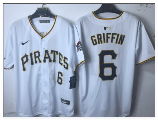 Men's Pittsburgh Pirates #6 Konnor Griffin stitched Jersey