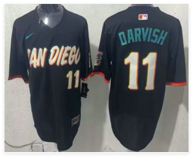 Men's San Diego Padres #11 Yu Darvish Black 2026 City Connect Stadium Jersey