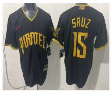 Men's Pittsburgh Pirates #15 Oneil Cruz Black 2026 City Connect Stadium Jersey