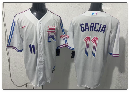 Men's Kansas City Royals #11 Maikel García White 2026 City Connect Stadium Stitched Baseball Jersey