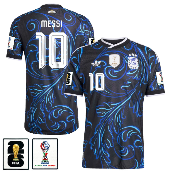 Lionel Messi 10 Argentina National Team 2026 x World Cup Patch Away Jersey – Black, Men