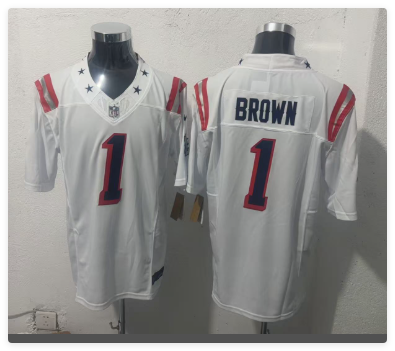 Men's New England Patriots #1 A.J. Brown Navy 2026 Draft F.U.S.E. Vapor Limited Football Stitched JerseyMen's NNew England Patriots #1 A.J. Brown  Limited Football Stitched Jersey