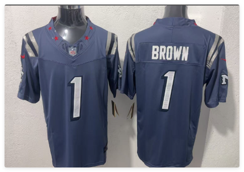 Men's New England Patriots #1 A.J. Brown 2026  F.U.S.E. Limited Football Stitched Jersey