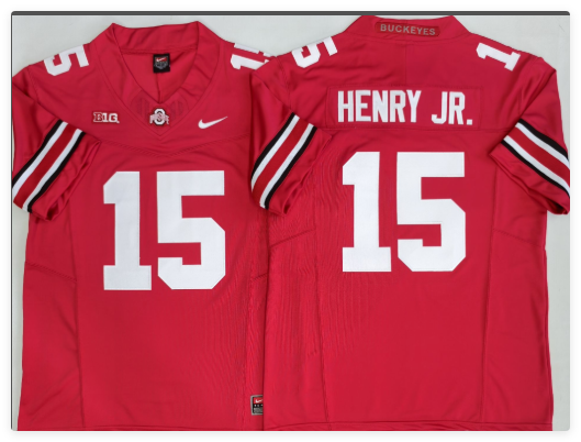 Men's Ohio State Buckeyes #15 Chris Henry Jr Red 2025 F.U.S.E. Limited Stitched Jersey