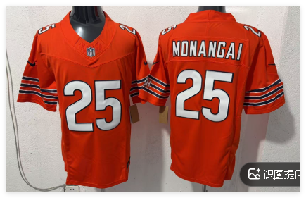 Men's Chicago Bears #25 Kyle Monangai Stitched Football Stitched Jersey