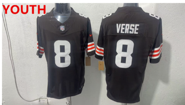 Youth Cleveland Browns #8 Jared Verse Brown 2026 Vapor Limited Football Stitched Jersey