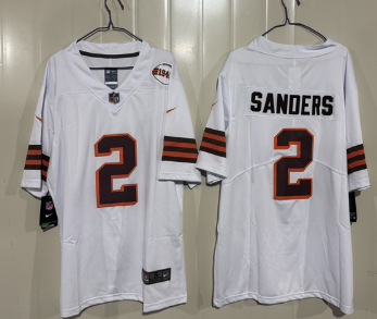Men's Cleveland Browns #2 Shedeur Sanders White 2026 1946 Collection Vapor Limited Football Stitched Jersey