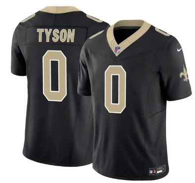 Men's New Orleans Saints #0 Jordyn Tyson Black 2026 F.U.S.E Vapor Limited Football Stitched Jersey