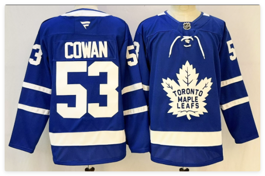 Men's Toronto Maple Leafs #53 Easton Cowan Jersey Men's Toronto Maple Leafs #53 Easton Cowan Jersey