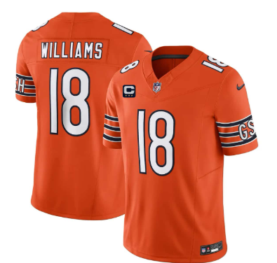 Men's Chicago Bears #18 Caleb Williams Orange 2026 F.U.S.E. With 3-star C Patch Vapor Untouchable Limited Football Stitched Jersey