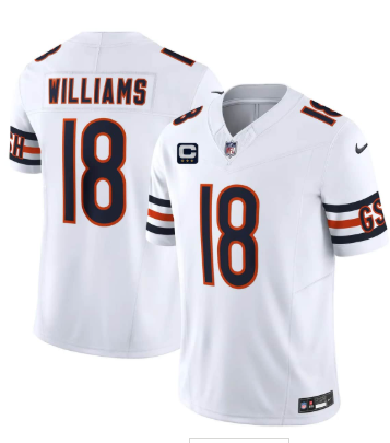 Men's Chicago Bears #18 Caleb Williams White 2026 F.U.S.E. With 3-star C Patch Vapor Untouchable Limited Football Stitched Jersey