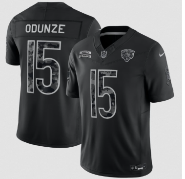 Men's Chicago Bears #15 Rome Odunze Black 2026 F.U.S.E. Salute to Service Limited Football Stitched Jersey