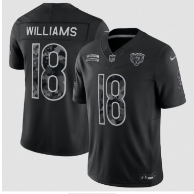 Men's Chicago Bears #18 Caleb Williams Black 2026 F.U.S.E. Salute to Service Limited Football Stitched Jersey