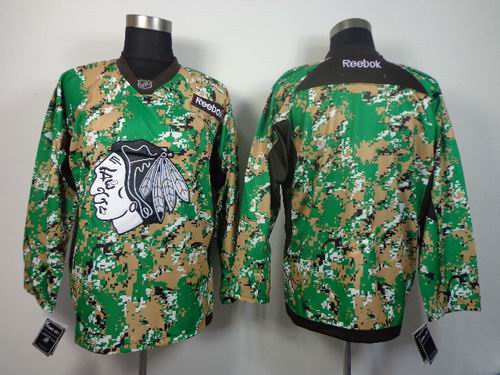 Reebok Chicago Blackhawks blank camo Green nhl Jersey Reebok Chicago Blackhawks blank camo Green nhl Jersey