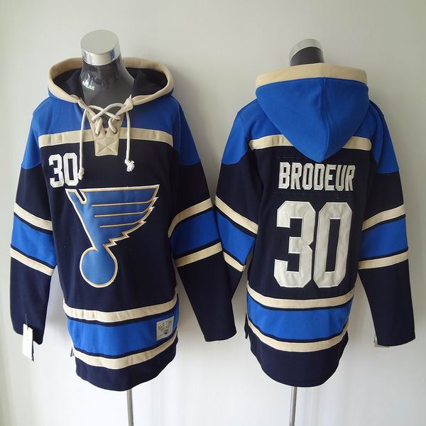 St.Louis Blues #30 Martin Brodeur Blue NHL hooded sweatshirt St.Louis Blues #30 Martin Brodeur Blue NHL hooded sweatshirt