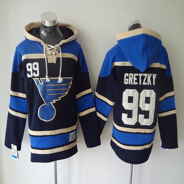 St.Louis Blues #99 Wayne Gretzky Blue NHL hooded sweatshirt St.Louis Blues #99 Wayne Gretzky Blue NHL hooded sweatshirt