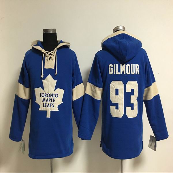 Toronto Maple Leafs #93 Doug Gilmour Blue Hockey Hooded Sweatshirt