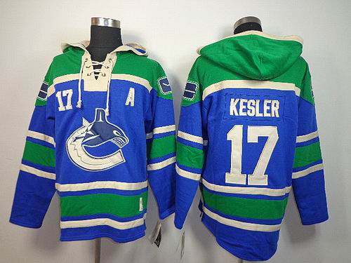 Vancouver Canucks #17 Ryan Kesler Blue nhl Hooded Sweatshirt Vancouver Canucks #17 Ryan Kesler Blue nhl Hooded Sweatshirt