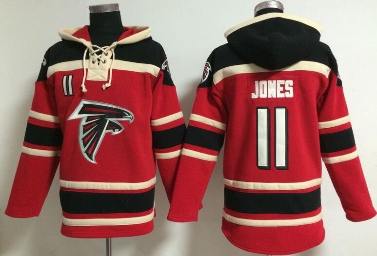 men Atlanta Falcons Julio Jones 11 red football nfl Hooded Hoodies