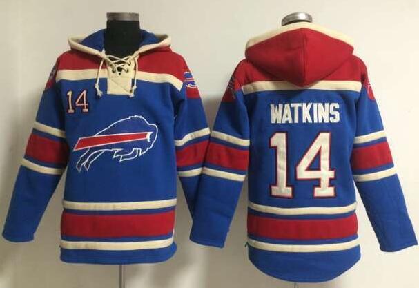 men Buffalo Bills 14 Sammy Watkins blue football nfl Hooded Hoodies