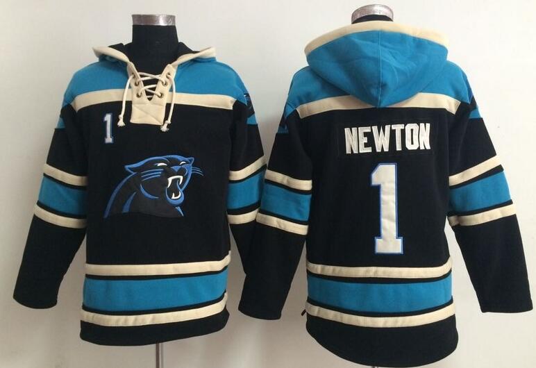 men Carolina Panthers 1 Cam Newton black  football nfl Hooded Hoodies