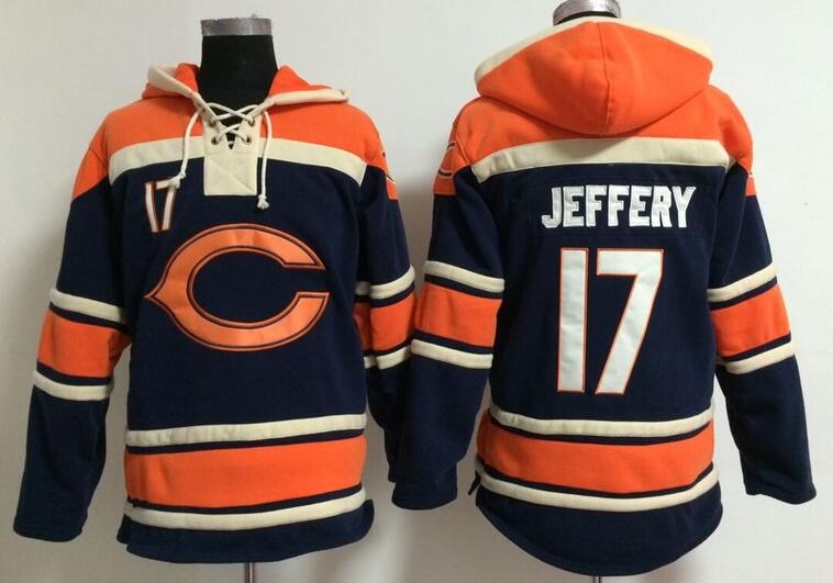 men Chicago Bears 17 ALSHON JEFFERY blue football nfl Hooded Hoodies