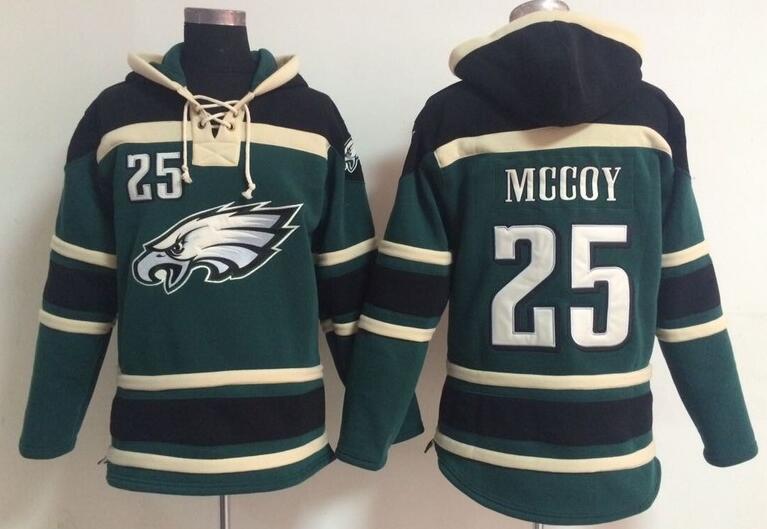 men Philadelphia Eagles 25 LeSean McCoy green football nfl Hooded Hoodies