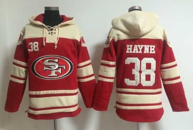 men San Francisco 49ers 38 Jarryd Hayne red football nfl Hooded Hoodies
