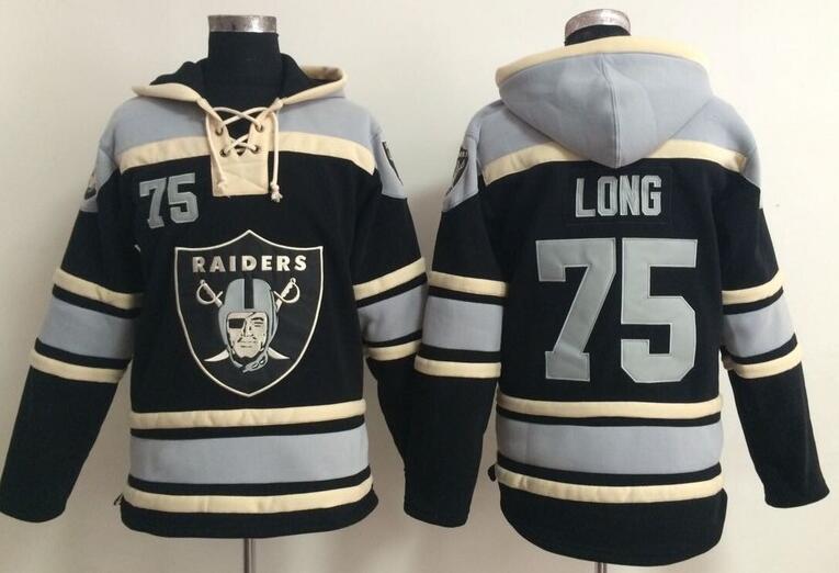 men oakland raiders 75 Howie Long black football nfl Hooded Hoodies