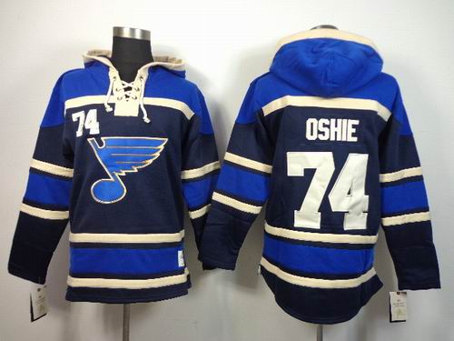 reebok St Louis Blues 74# T.J Oshie blue NHL hooded sweatshirt reebok St Louis Blues 74# T.J Oshie blue NHL hooded sweatshirt